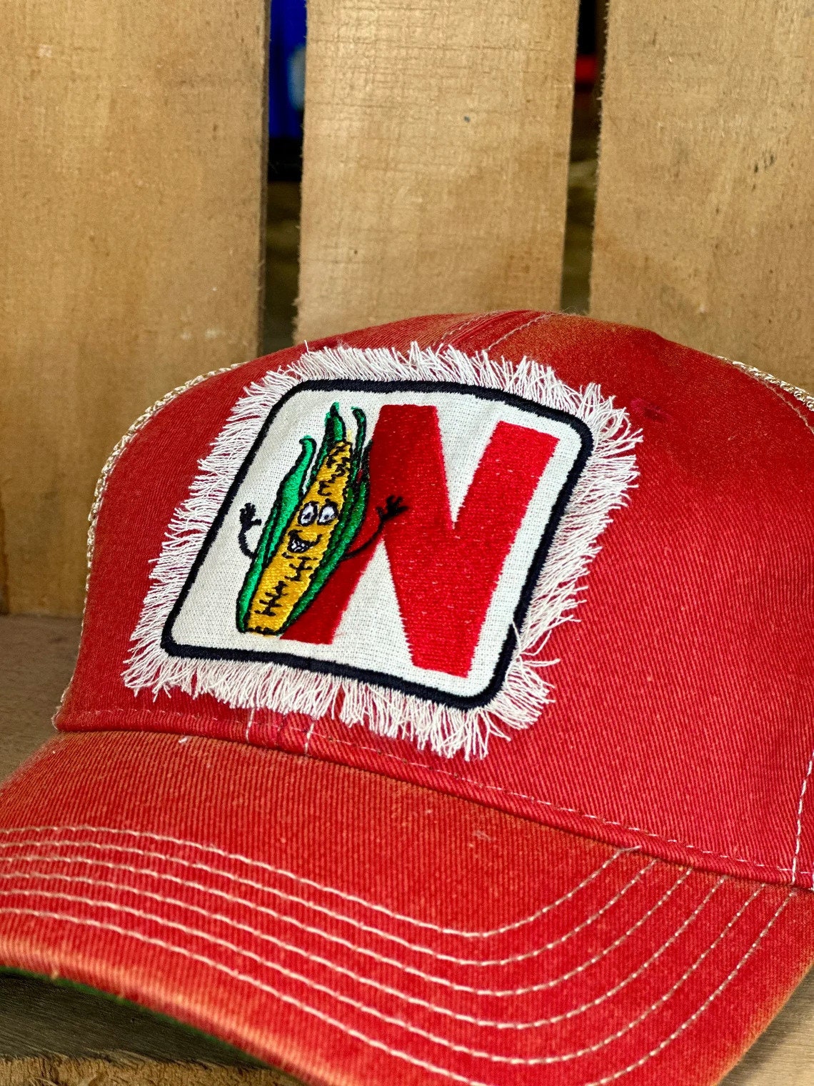 Ladies Nebraska Corn Embroidered Hat