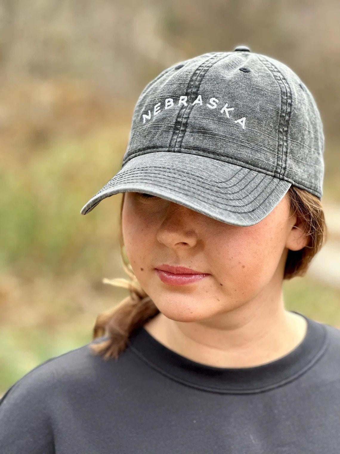 Simple Nebraska State Embroidered Hat