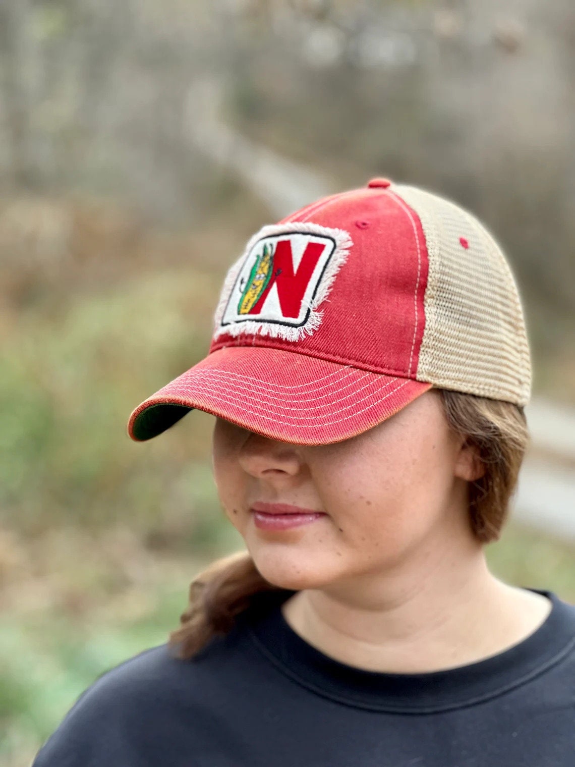Ladies Nebraska Corn Embroidered Hat