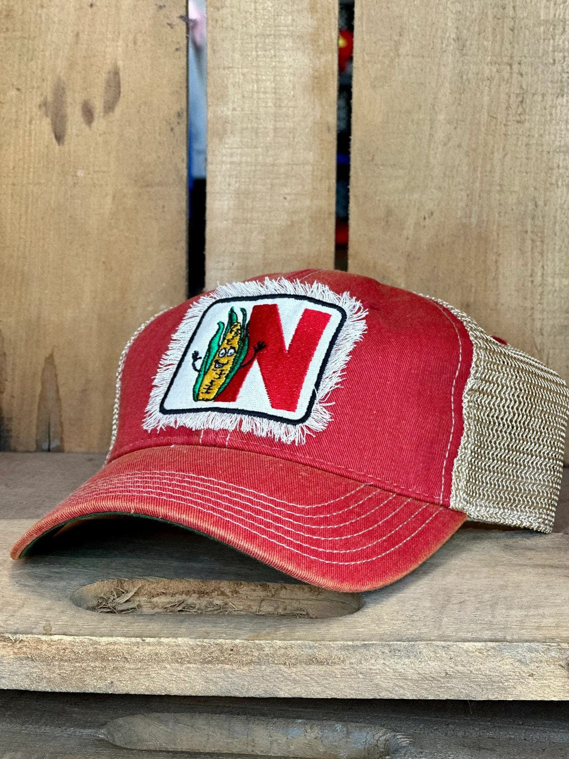 Ladies Nebraska Corn Embroidered Hat