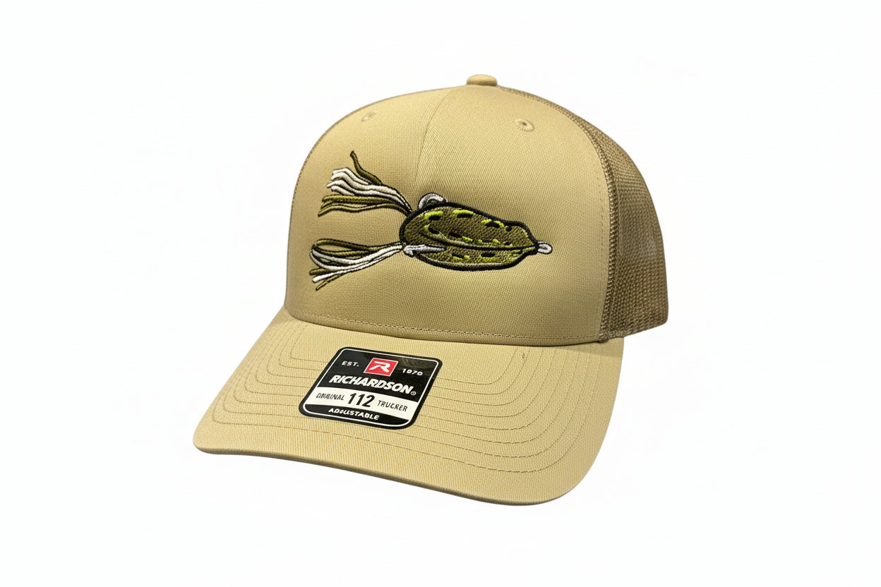 Topwater Frog Lure Bass Fising 5 Panel Hat