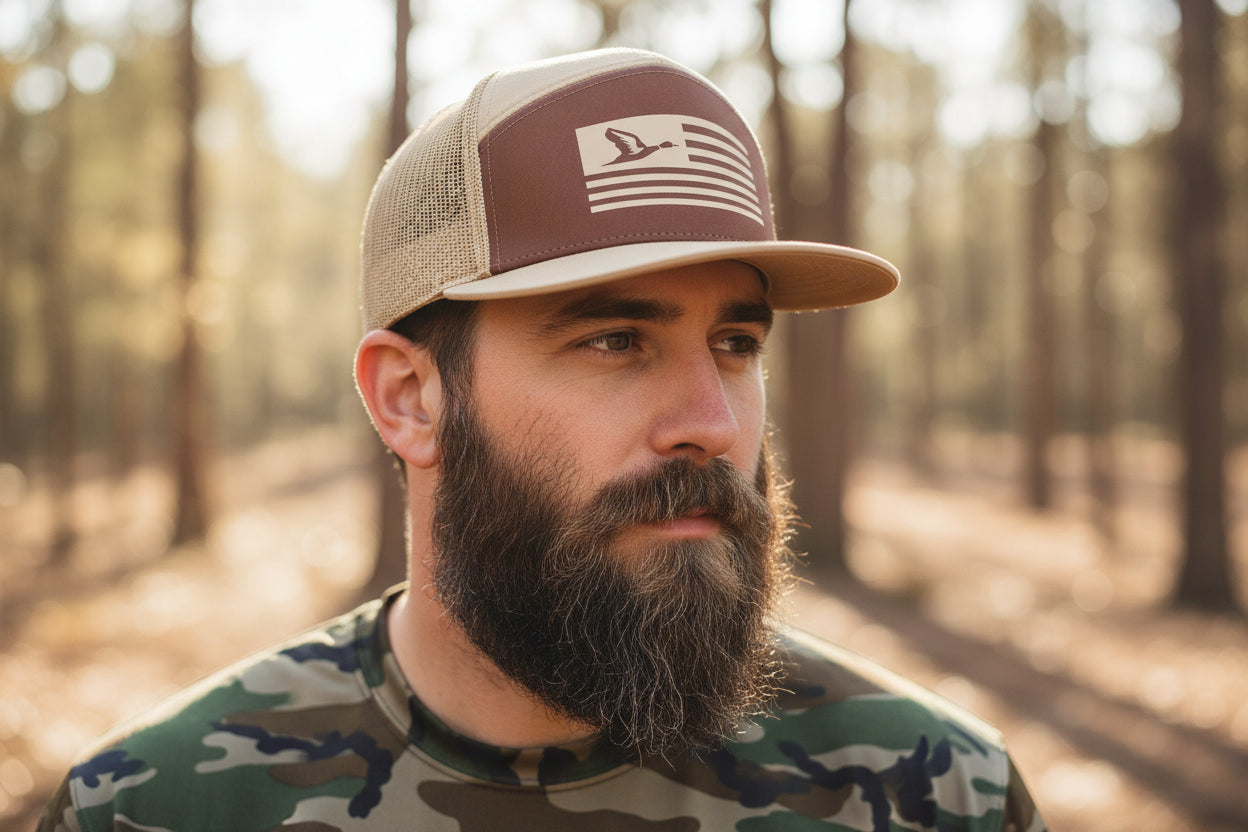 Duck Hunting American Flag Hat