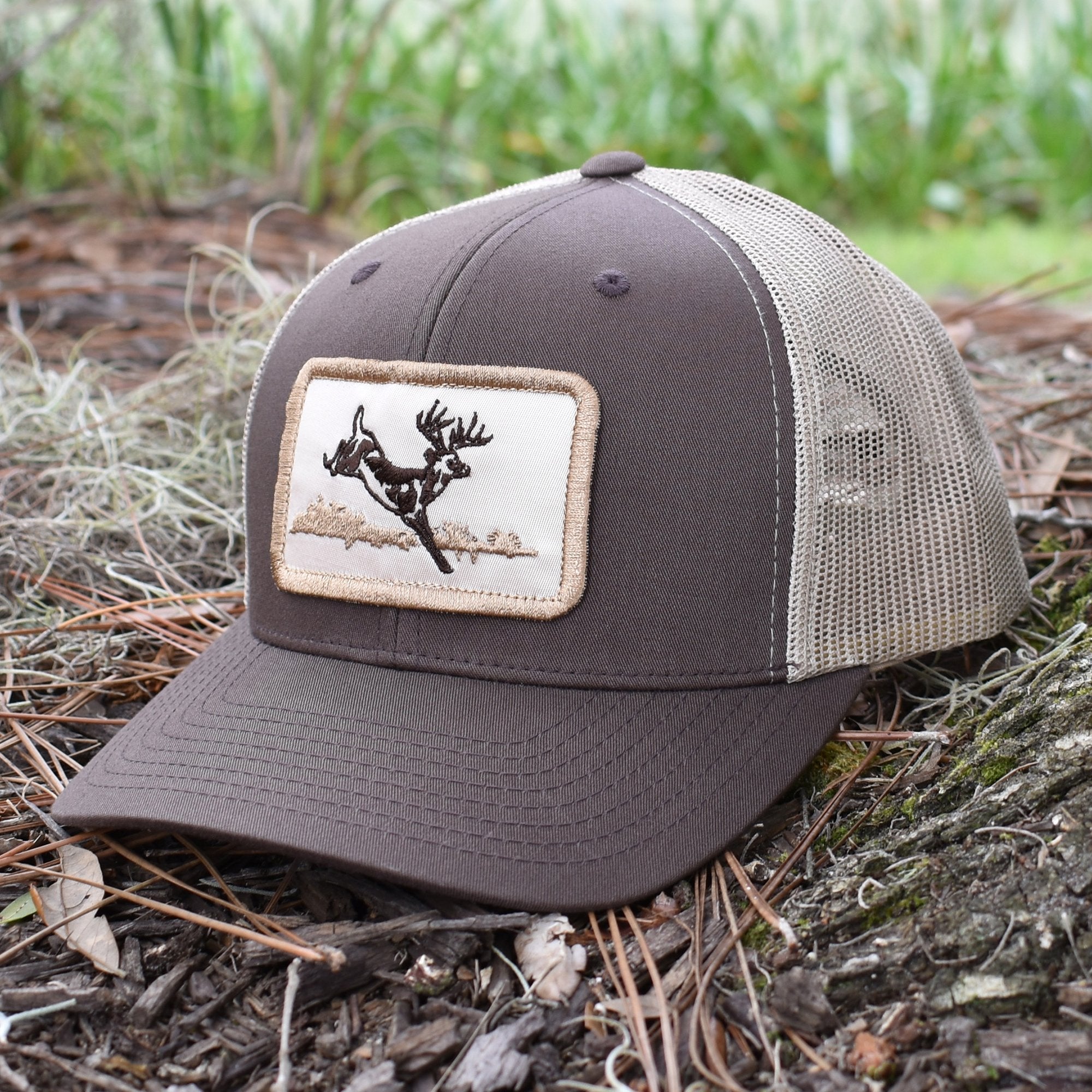 Deer Hunt Patch Brown & Khaki Hat
